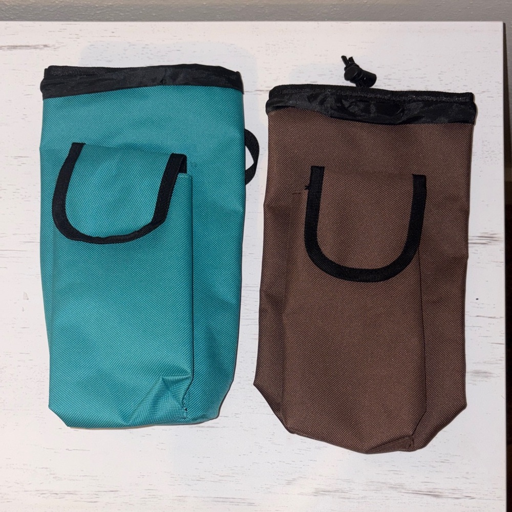 Teal and Brown saddle water bottle holders
